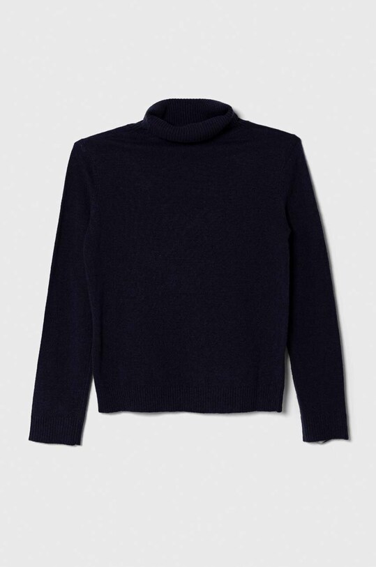 Otroški pulover s primesjo volne United Colors of Benetton 16AZC200G.G.SEASONAL mornarsko modra AW23