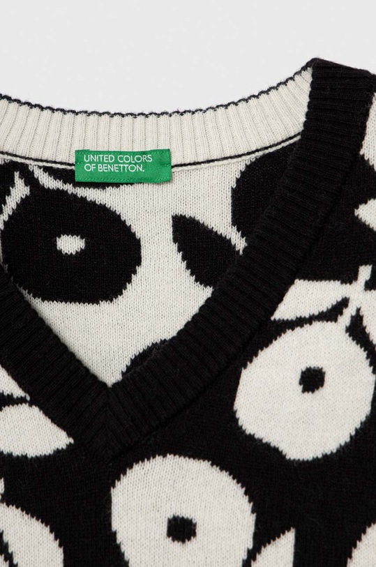 Fete United Colors of Benetton vesta de lana 18AYQ400D.G.SEASONAL negru