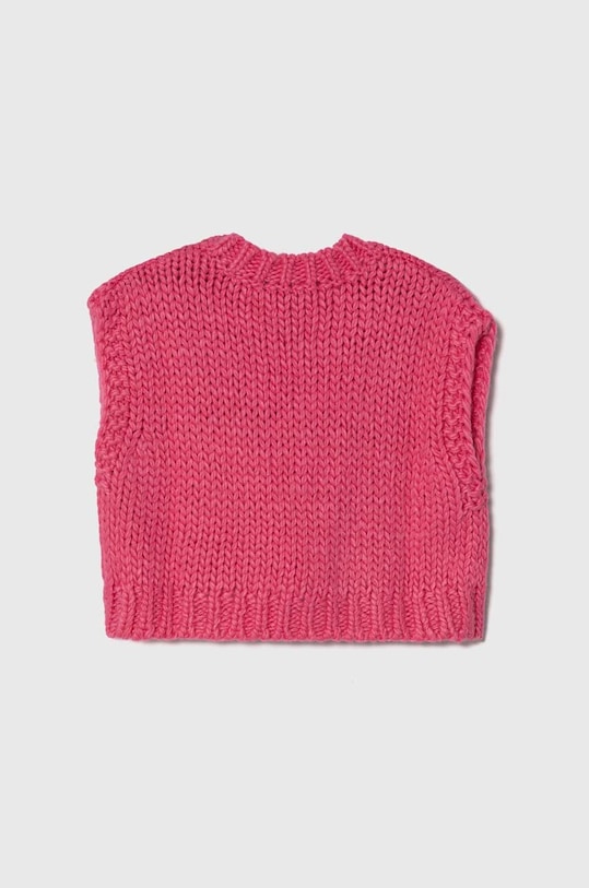 United Colors of Benetton kamizelka z domieszką wełny 125HC400C.G.G.SEASONAL różowy AW23