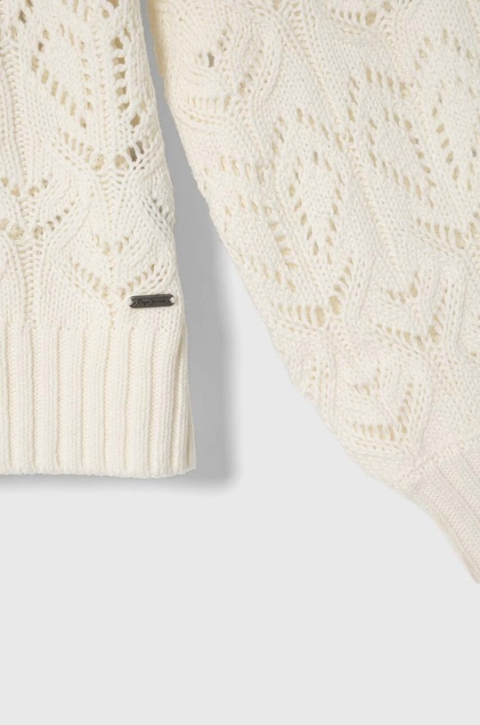 Pepe Jeans pulover de bumbac pentru copii PG701070 alb AW23