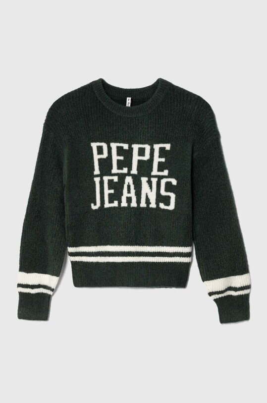 Дитячий светр з домішкою вовни Pepe Jeans з додаванням вовни зелений PG701068
