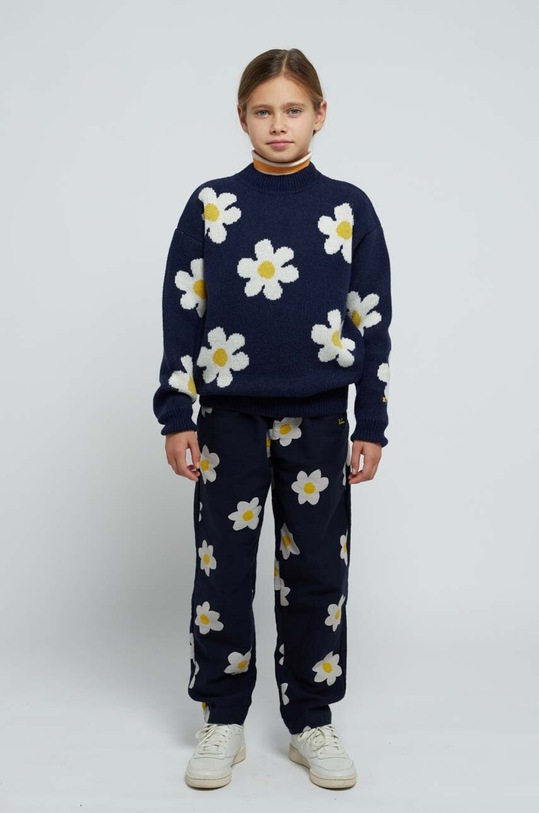 Bobo Choses sweter wełniany dziecięcy granatowy 223AC114