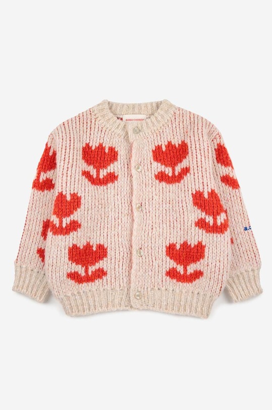 Дитячий кардиган з домішкою вовни Bobo Choses 223AC124 бежевий AW23