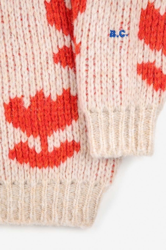 Дівчинка Дитячий кардиган з домішкою вовни Bobo Choses 223AC124 бежевий