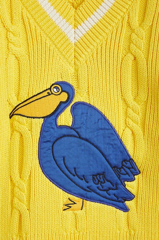 Mini Rodini sweter bawełniany dziecięcy żółty 2362010823