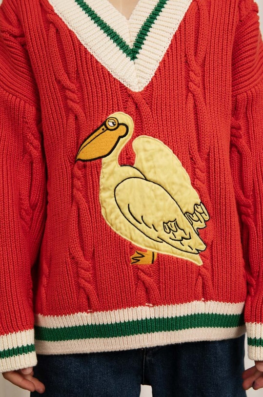 Otroški bombažen pulover Mini Rodini 2362010842 rdeča