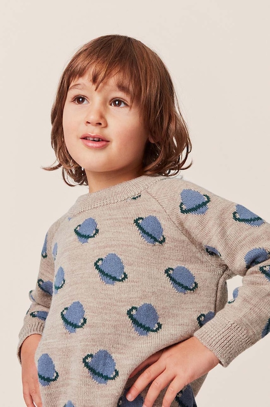 Вовняний дитячий светр Konges Sløjd вовна сірий KS6189