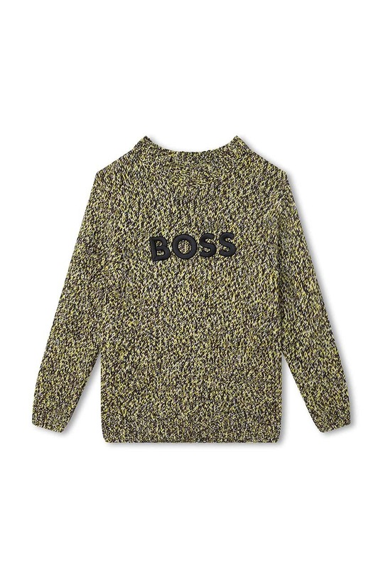 BOSS sweter z domieszką wełny dziecięcy J25Q08.162.174 zielony AW23