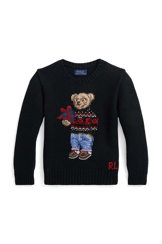 Παιδικό βαμβακερό πουλόβερ Polo Ralph Lauren άλλο μαύρο 322920665001