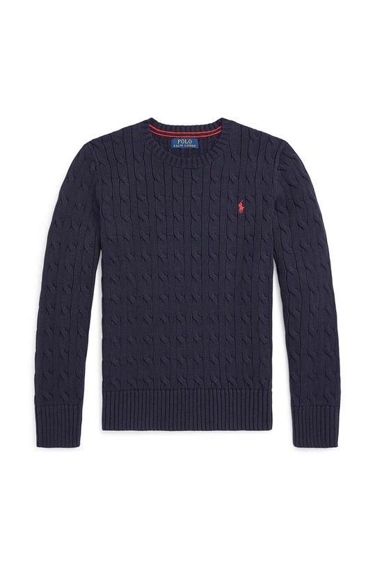 Polo Ralph Lauren maglione in lana bambino/a medio spessore blu navy 323702674042