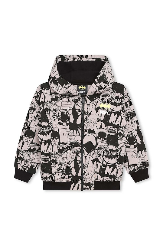 Παιδική βαμβακερή μπλούζα DKNY x DC Comics D55010.162.174 μαύρο AW23