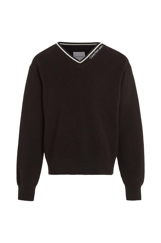 Calvin Klein Jeans sweter bawełniany dziecięcy IB0IB01869.9BYX czarny AW23