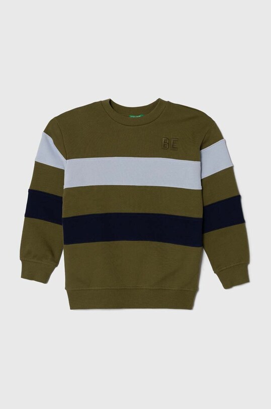United Colors of Benetton hanorac de bumbac pentru copii cu modele verde 3J68C10DL.G.SEASONAL