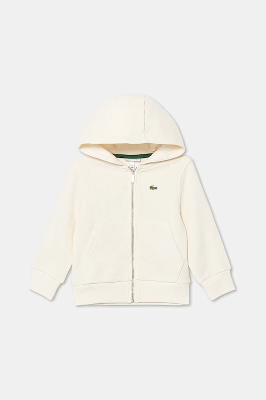 Dječja pamučna dukserica Lacoste bez uzorka bež SJ9723