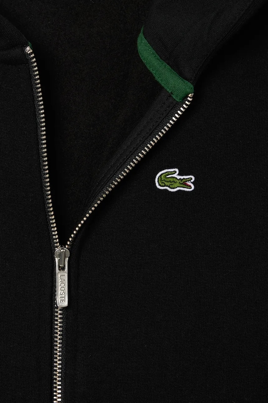 Detská bavlnená mikina Lacoste čierna SJ9723