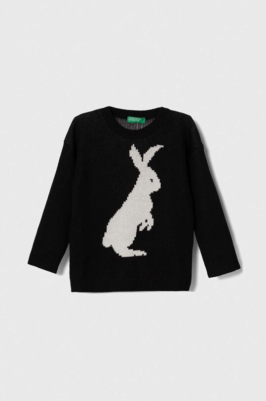 Παιδικό βαμβακερό πουλόβερ United Colors of Benetton άλλο μαύρο 1094H1016.P.SEASONAL