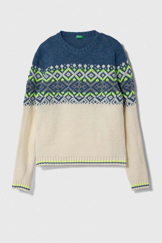United Colors of Benetton sweter z domieszką wełny dziecięcy z domieszką wełny beżowy 1176Q105V.G.SEASONAL