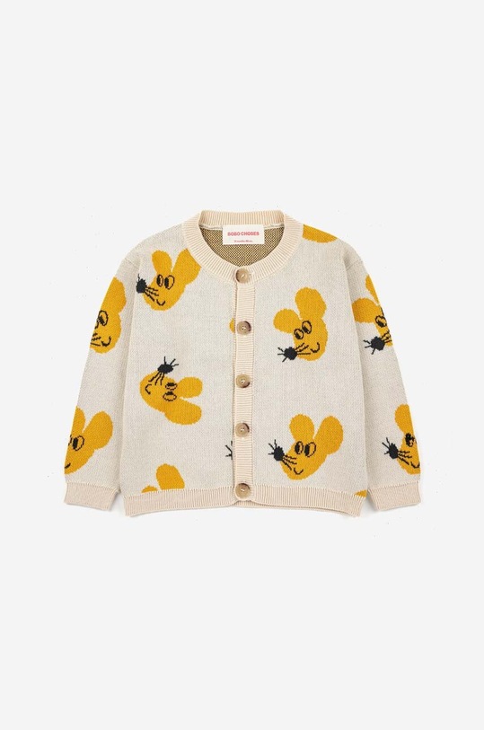 Dětský bavlněný kardigan Bobo Choses 223AB090 béžová AW23