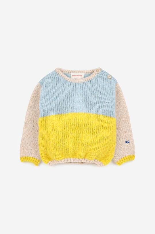 Bobo Choses sweter niemowlęcy 223AB095 niebieski AW23