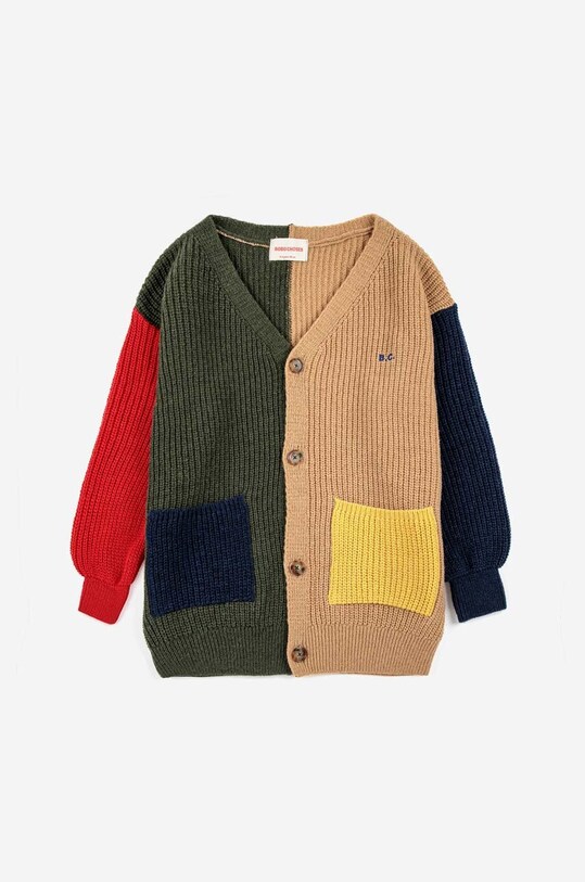 Дитячий вовняний кардиган Bobo Choses 223AC120 зелений AW23