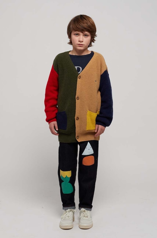 Bobo Choses kardigan wełniany dziecięcy zielony 223AC120