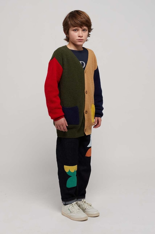 Bobo Choses kardigan wełniany dziecięcy 223AC120 zielony