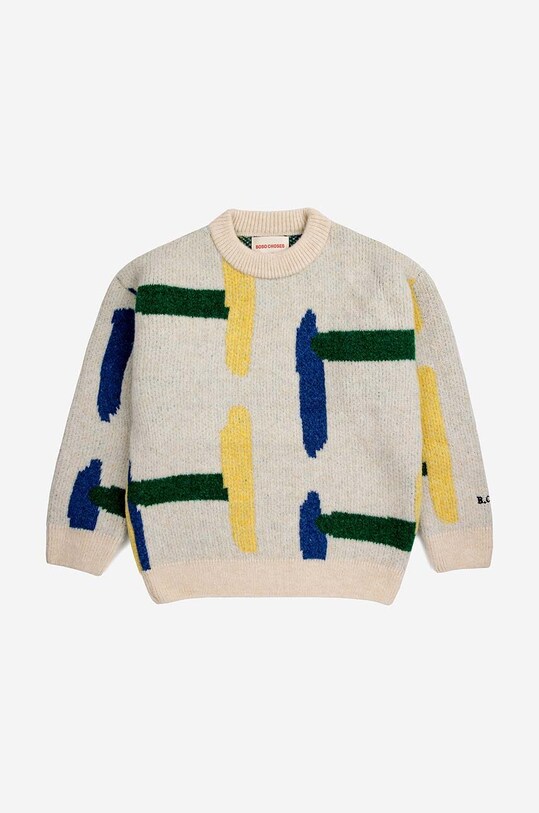 Bobo Choses pulover pentru copii din amestec de lana 223FC016 bej AW23