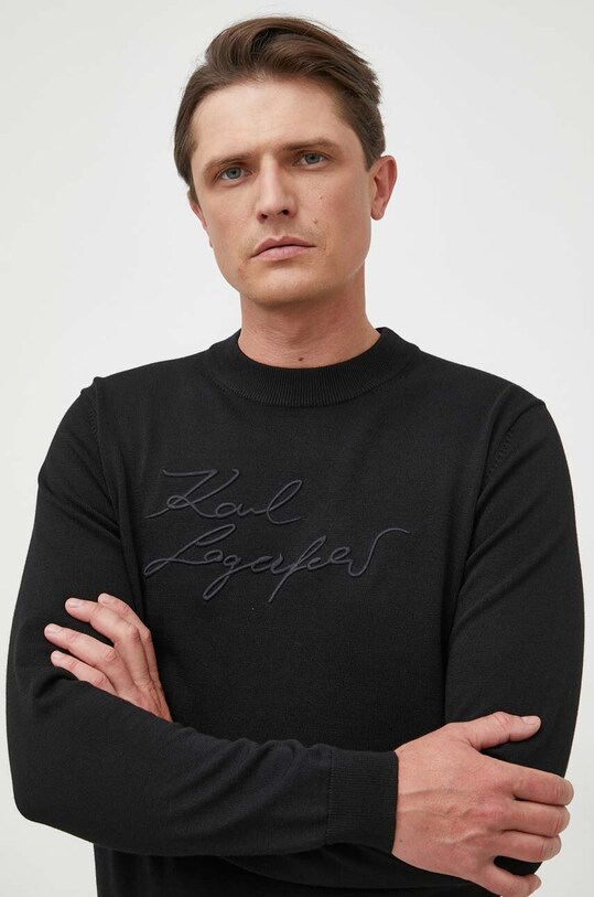 Karl Lagerfeld sweter aplikacja czarny 533304.655082
