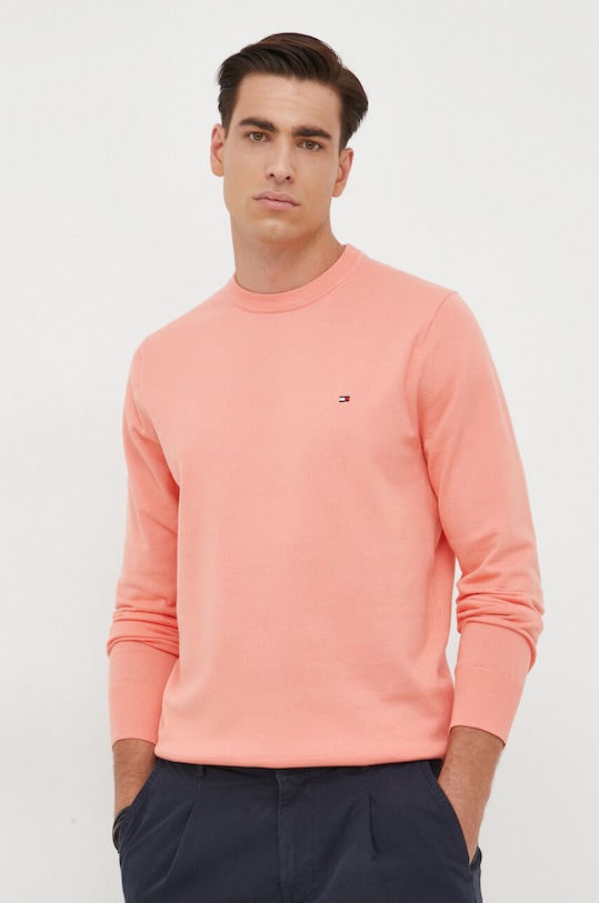 Tommy Hilfiger pulóver sima narancssárga MW0MW21316