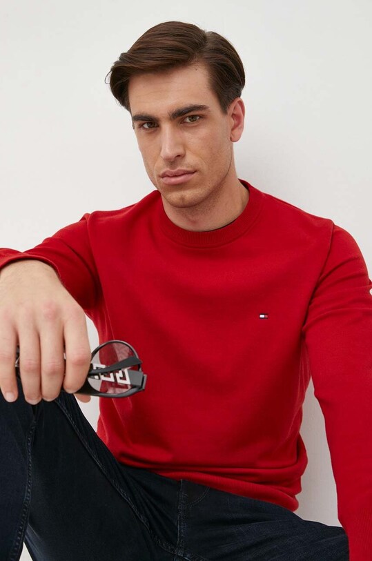 Πουλόβερ Tommy Hilfiger κόκκινο MW0MW21316