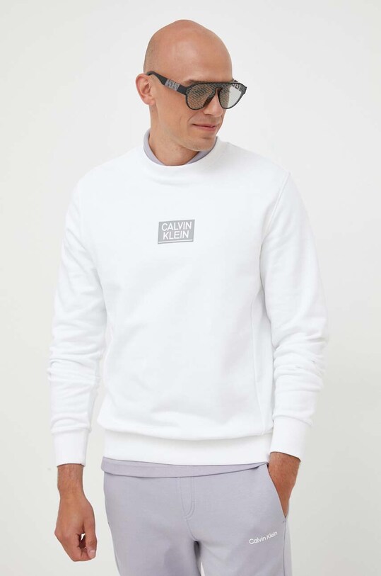 Bavlnená mikina Calvin Klein biela K10K111525