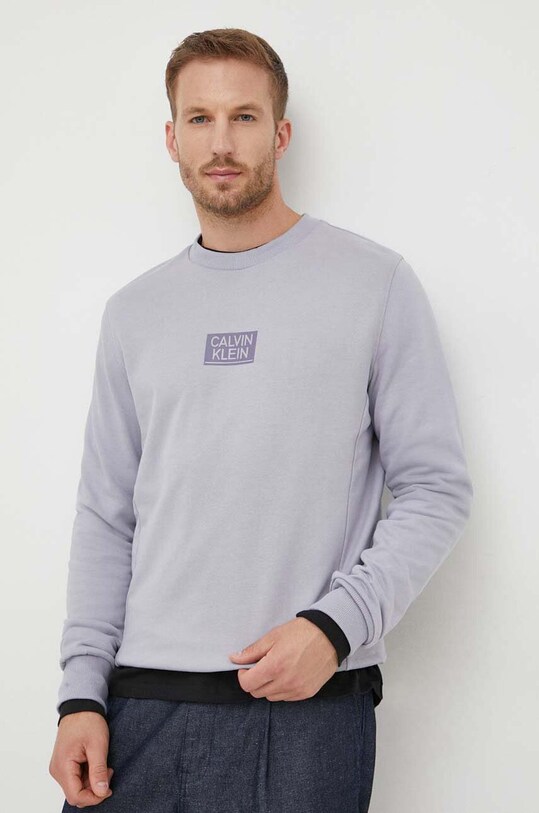 Bavlnená mikina Calvin Klein bavlna sivá K10K111525