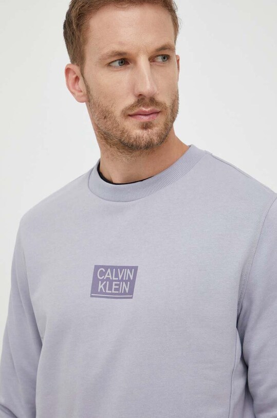 Bavlnená mikina Calvin Klein sivá K10K111525