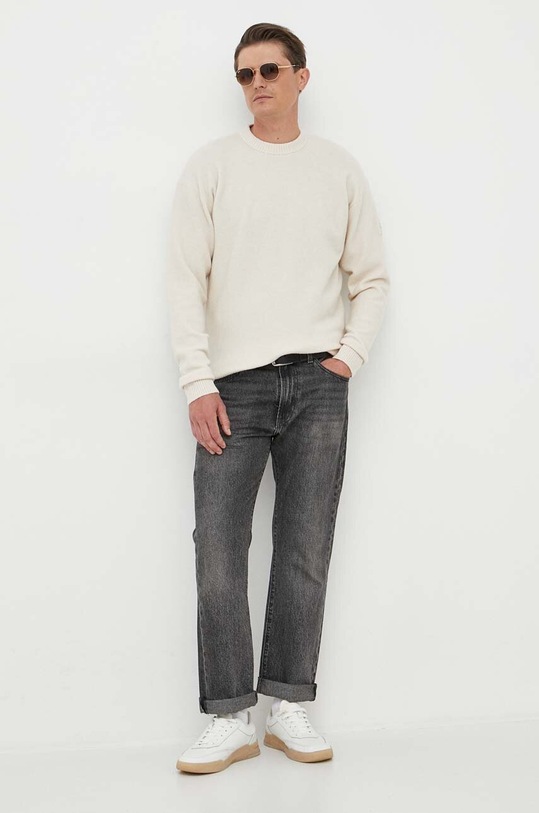 Calvin Klein sweter z domieszką wełny K10K110401 beżowy AW23