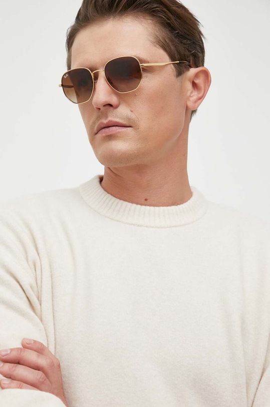 Calvin Klein sweter z domieszką wełny beżowy K10K110401