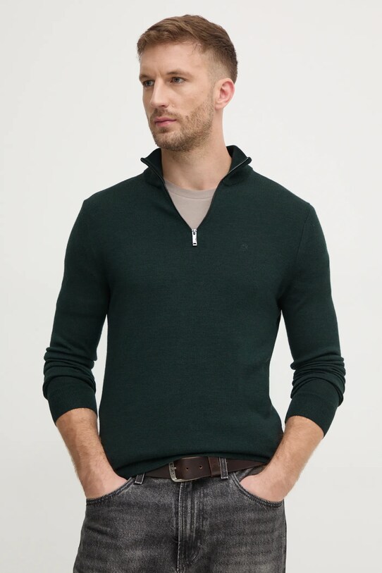 Calvin Klein sweter wełniany zielony K10K110421