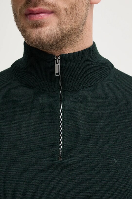 Calvin Klein sweter wełniany K10K110421 zielony