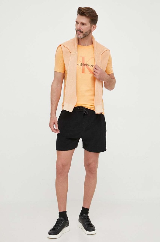 Odzież Calvin Klein Jeans sweter bawełniany J30J323540 pomarańczowy