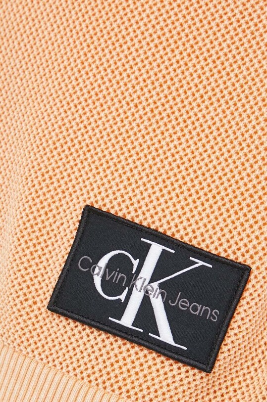 Calvin Klein Jeans sweter bawełniany J30J323540 pomarańczowy