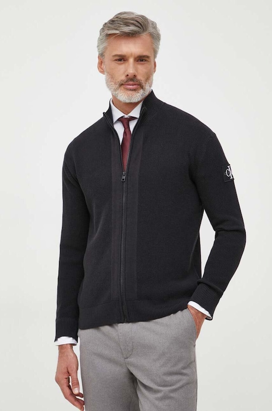Calvin Klein Jeans sweter bawełniany bawełna czarny J30J323814