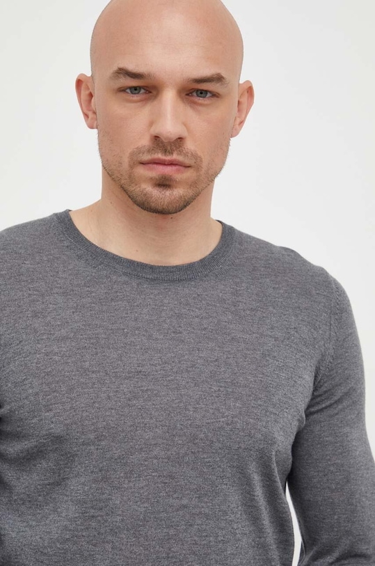 Вовняний светр BOSS 50468239 сірий