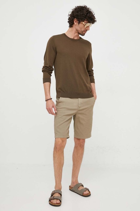 Vlněný svetr BOSS 50468239 hnědá NC00