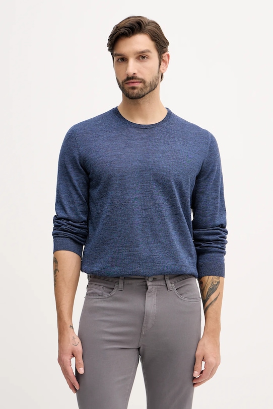 BOSS sweter wełniany Leno-P bawełna fioletowy 50468239