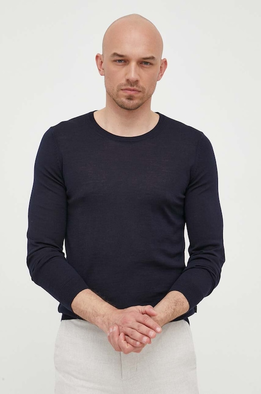Шерстяной свитер BOSS тёмно-синий 50468239