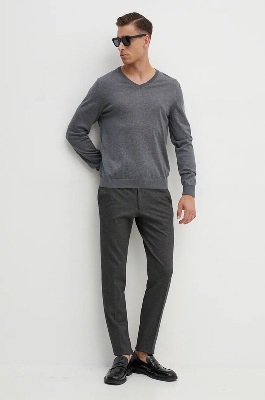 BOSS sweter wełniany 50468261 szary AA00
