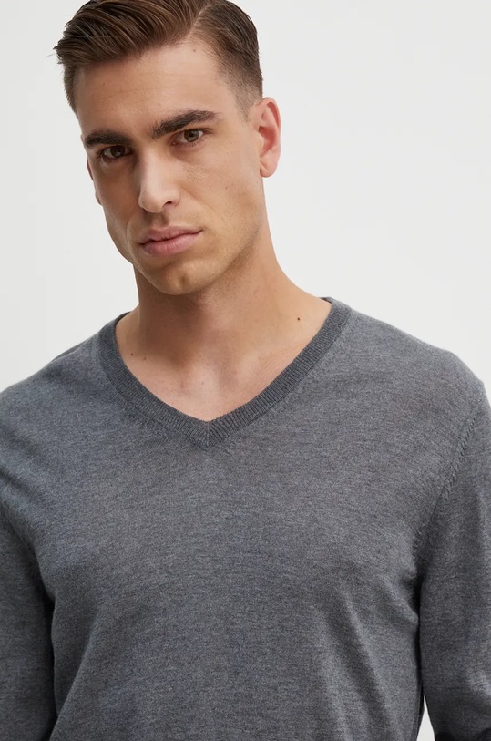 Шерстяной свитер BOSS серый 50468261