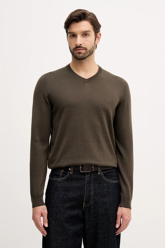 BOSS pulover de lana verde 50476363