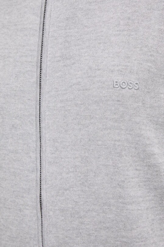 Вовняний кардиган BOSS сірий 50476347