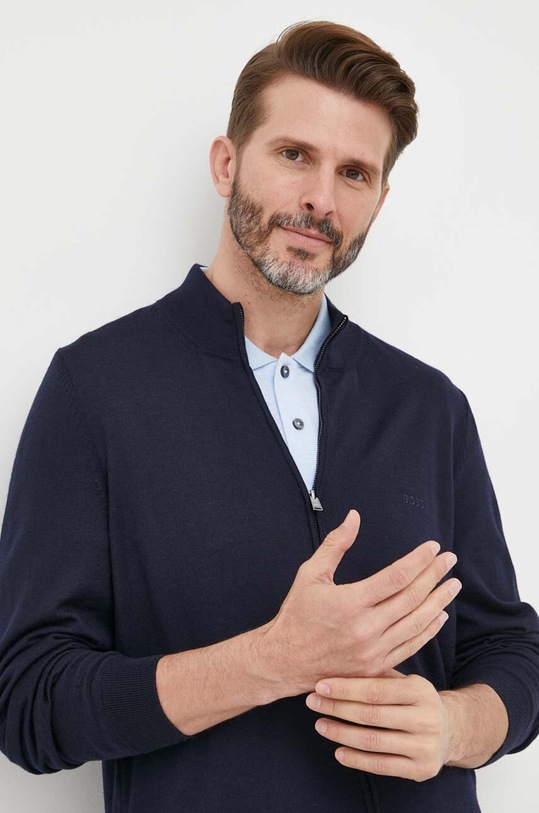 BOSS cardigan din lana bleumarin 50476347