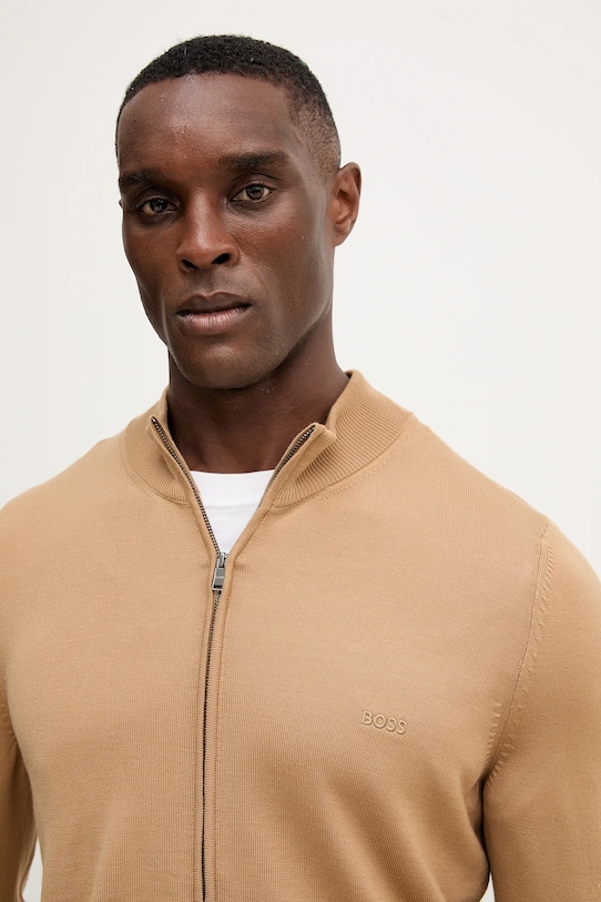 BOSS cardigan din lana bej 50476347